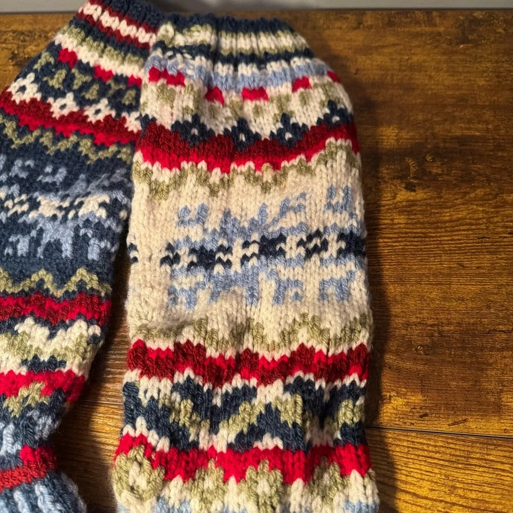 Handmade Knit Christmas Stockings Nordic Fair Isle Set‎ Of 2